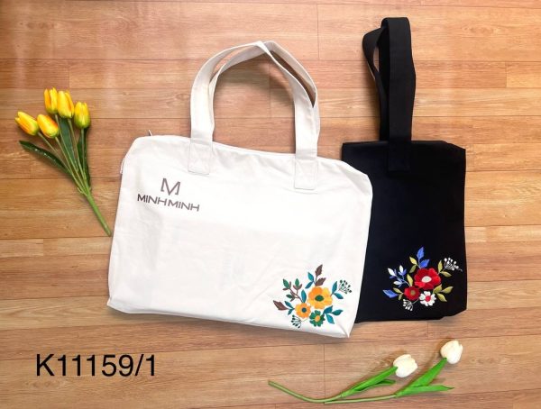 Túi canvas thêu logo thương hiệu, sản xuất tại xưởng Anh Quân