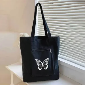 Mẫu túi canvas đen in logo thương hiệu nổi bật